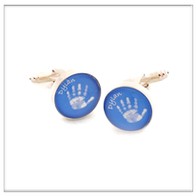 glass handprint cufflinks